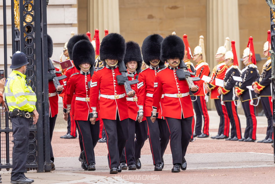 The new guard leaving Buckingham Palace