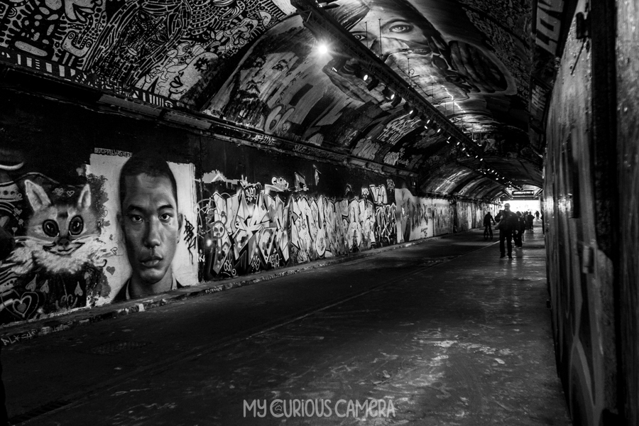 Leake Street Tunnel showing graffiti