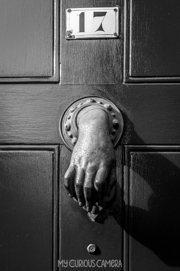 Womans hand as a doorknocker in Spitalfields