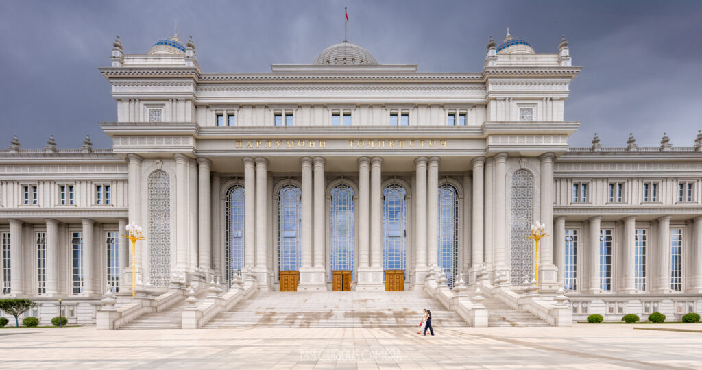 Tajikistan Parliament Building located on Rudaki Avenue in Dushanbe