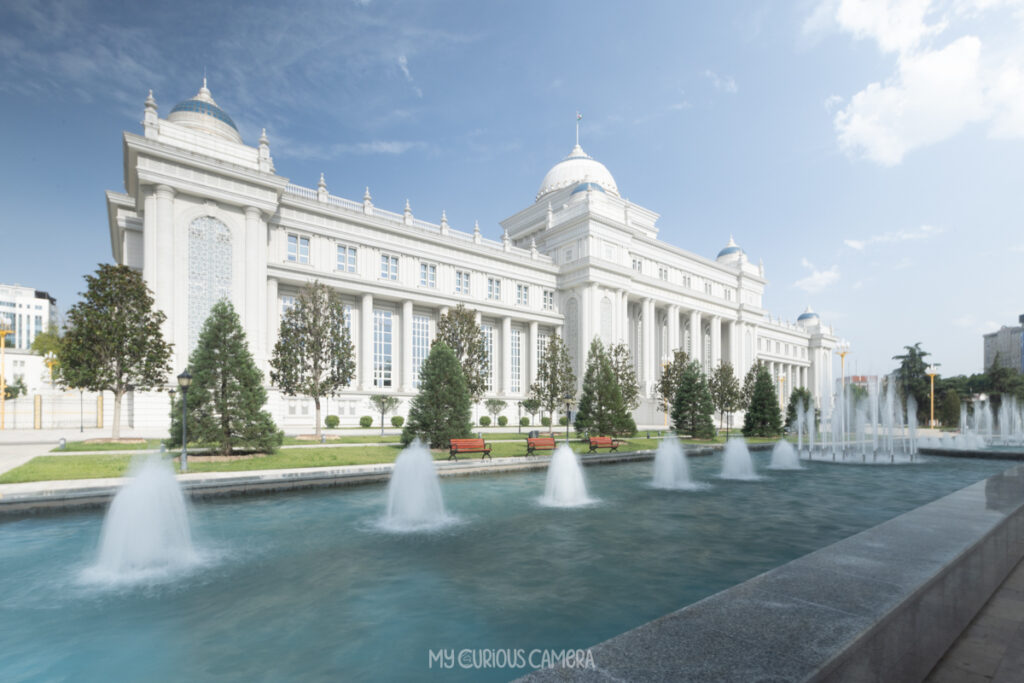 ⁠Parliament of the Republic of Tajikistan (Majlisi Oli complex) located on Rudaki Avenue in central Dushanbe
