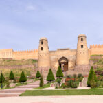 The impressive entrance to Hisor Fortress. The famous twin towers and baked-brick gateway are the site's most recognisable feature and incorporate some of the oldest surviving elements of the fortress.